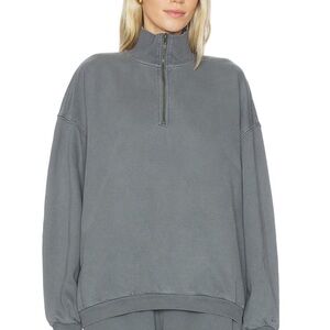 SKIMS Boyfriend Fleece Slouchy Half Zip Pullover